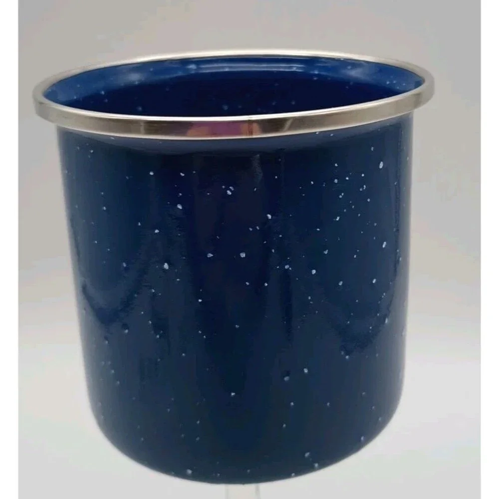 Large Blue Enamel Mug For Picnic Camping Durable For Hot or Cold Drink